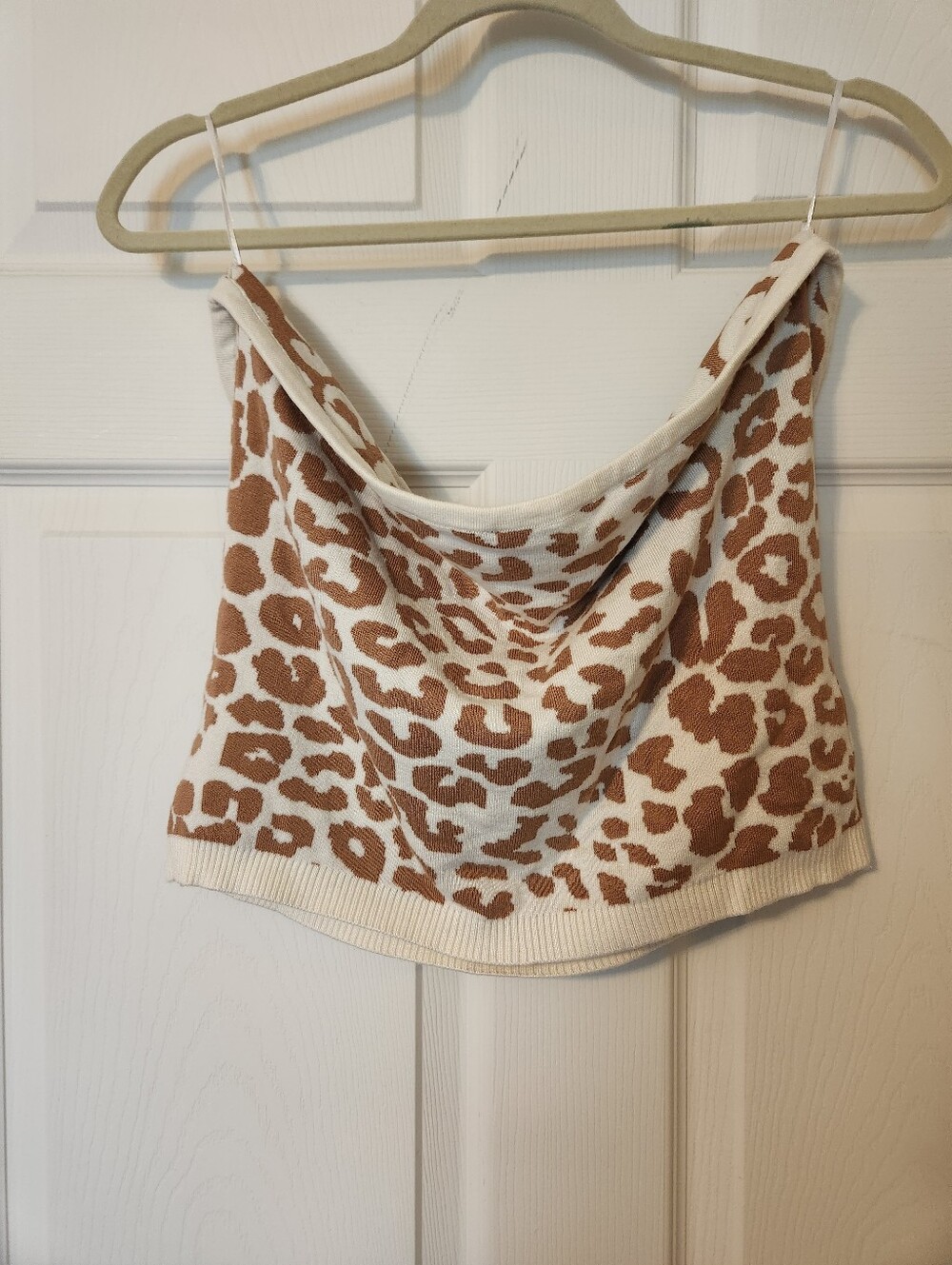 NWT Express, leopard print tube top Cream & Brown, sz xl